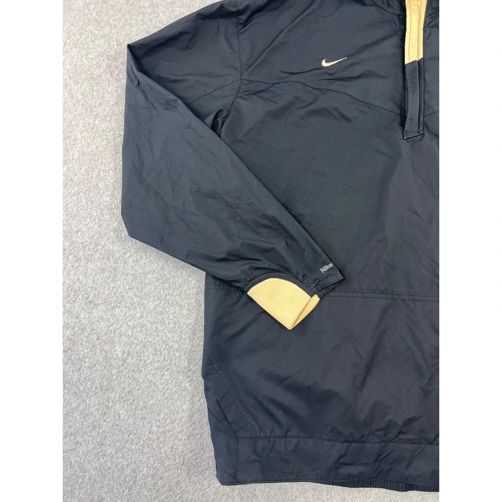 Vintage Army Black Knight Pullover Jacket Mens XL Black Nike 1/4 Zip Windbreaker